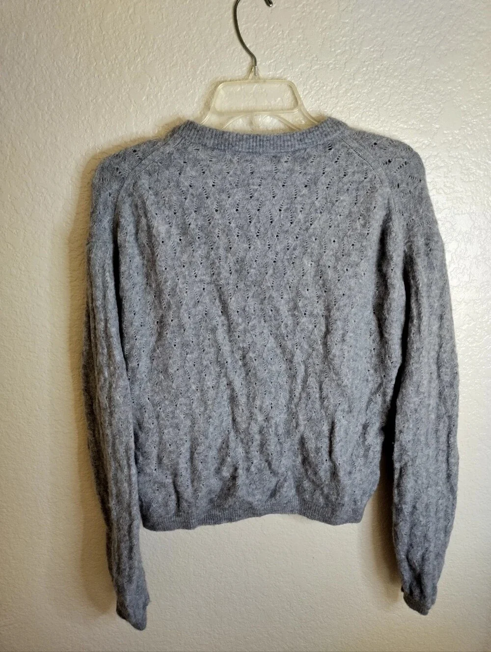 J. Crew Supersoft pointelle bubble-hem cardigan Sz Xs